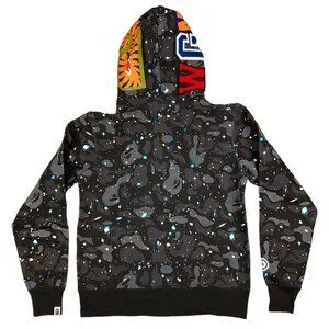 トップス BAPE Space Camo Shark WGMFull-Zip Hoodie Luminous Space Camo Shark Hoodie Large Full Zip A Bathing